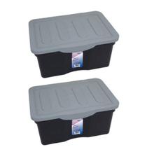 Kit 2 Caixas Organizadoras Multiuso C/ Tampa 5 L Preta Kit 2 Caixas Organizadoras Multiuso C/ Tampa 5 L Preta