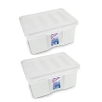Kit 2 Caixas Organizadoras Multiuso C/ Tampa 5L Transparente