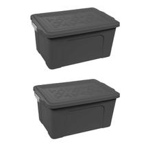 Kit 2 Caixas Organizadoras Multiuso Container 70 Litros Kit 2 Caixas Organizadoras Multiuso Container 70 Litros