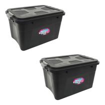 Kit 2 Caixas Organizadoras Multiuso Empilháveis C/ Trava 20L