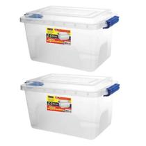 Kit 2 Caixas Organizadoras Multiuso Transparente 2,5L Alta Kit 2 Caixas Organizadoras Multiuso Transparente 2,5L Alta