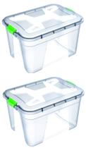 Kit 2 Caixas Organizadoras Transparente 56 Litros - Uninjet
