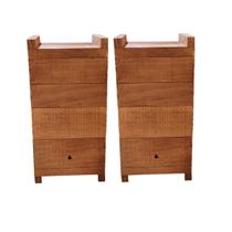 Kit 2 Caixas Para Abelhas Jataí, 12X12 Interno Madeira Tratada De Pinus , Jataí, Mirim, Sem Ferrão Com 2 Melgueiras Modelo Inpa