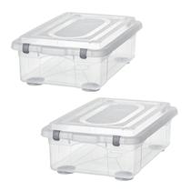 Kit 2 Caixas Plastica Organizadora 28 litros Baixa Sanremo