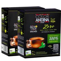 KIT 2 Caixas Sachês 50 Unidades Adoçante Stevia sem amargor Natural Color Andina
