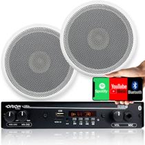 Kit 2 Caixas Som Ambiente Teto 5 Pol+ Amplificador Bluetooth - ORION