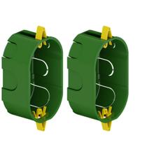 Kit 2 Caixinha De Luz Elétrica Dry Wall PVC Verde Para Instalações Elétricas Dryfix 2”x4” Tigre