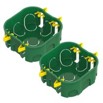 Kit 2 Caixinha De Luz Elétrica Dry Wall PVC Verde Para Instalações Elétricas Dryfix 4”x4Tigre