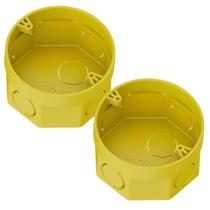 Kit 2 Caixinha De Luz Embutir Octogonal Anel Deslizante Amarela Instalações Elétricas 3”x3Tigre