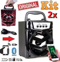 Kit 2 Caixinhas Caixas Som Portátil Sem Fio Bluetooth Celular Rádio Fm Usb Pen Drive Mp3 Entrada Cartão Sd Amplificada Kit 2 Caixinhas Caixas Som Portátil Sem Fio Bluetooth Celular Rádio Fm Usb Pen Drive Mp3 Entrada Cartão Sd Amplificada