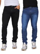 Kit 2 calça calça masculina preta e media slim fit com laycra Kit 2 calça calça masculina preta e media slim fit com laycra