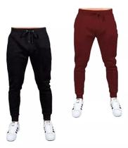 Kit 2 Calça De Moletom Masculina Slim Sport Academia Kit 2 Calça De Moletom Masculina Slim Sport Academia