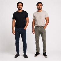 Kit 2 Calça de Sarja Slim com Elastano Kit 2 Calça de Sarja Slim com Elastano
