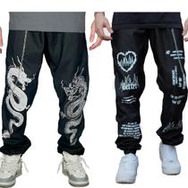 Kit 2 Calça Gringa Estampada Corta Vento 100% poliester Jogger Corta Vento Modelo Trapper