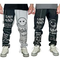 Kit 2 Calça Gringa Estampada Modelo Trapper Corta Vento 100% poliester Jogger Corta Vento