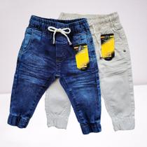 Kit 2 calça jeans bebê menino com elastano Tam P,M e G