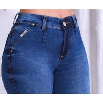 KIT 2 Calça Jeans Feminina Levanta Bumbum Skinny,Slim Cintura Alta Com Lycra,Elastano
