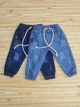 KIT 2 Calça Jogger Jeans super confortável para bebe Menino Infantil