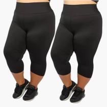 Kit 2 Calça Legging Capri Corsário Plus Size Academia Suplex Poliester GG ao G4