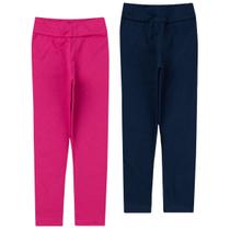 Kit 2 Calça Legging Cotton Infantil Juvenil Menina Cores básicas Lisas Roupa Feminina Verão 4-16