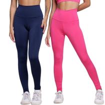 KIT 2 Calça Legging Lisa Bella Fiore Cós Alto Roupa Para Academia Treino Moda Fitness KIT 2 Calça Legging Lisa Bella Fiore Cós Alto Roupa Para Academia Treino Moda Fitness