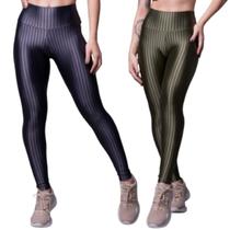 KIT 2 Calça Legging New Zig 3D WLS Modas Cós Alto Roupa Para Academia Treino Fitness Feminina