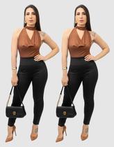 Kit 2 Calça Legging Skinny Feminina Suplex Flanelada Casual Tendência Kit 2 Calça Legging Skinny Feminina Suplex Flanelada Casual Tendência