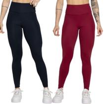 KIT 2 Calça Legging Smart WLS Modas Cós Alto Roupa Para Treino Academia Moda Fitness
