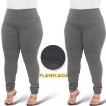 Kit 2 Calça legging Térmica Plus size G1 G2 G3 Peluciada Flanelada cintura alta