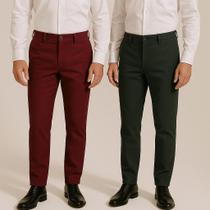 Kit 2 Calça Masculina Sarja Slim Qualidade Premium Muitas Cores