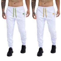 kit 2 Calça Moletom Com Bolsos Cintura Com Elástico Coroa e Cordão kit 2 Calça Moletom Com Bolsos Cintura Com Elástico Coroa e Cordão
