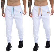 kit 2 Calça Moletom Com Bolsos Cintura Com Elástico Coroa e Cordão