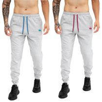 kit 2 Calça Moletom Com Bolsos Cintura Com Elástico Coroa e Cordão