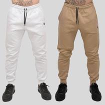 Kit 2 Calça Moletom Masculina Skinny Slin Sport Coroa e Cordão Kit 2 Calça Moletom Masculina Skinny Slin Sport Coroa e Cordão