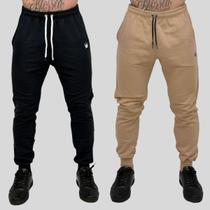 Kit 2 Calça Moletom Masculina Skinny Slin Sport Coroa e Cordão Kit 2 Calça Moletom Masculina Skinny Slin Sport Coroa e Cordão