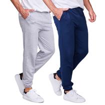Kit 2 Calça Moletom Punho Fit Slim Masculino Adulto