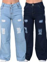 Kit 2 Calça pantalona wide leg juvenil modinha meninas 10 ao 16