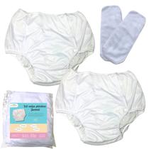 Kit 2 Calça plástica C/ botão C/ absorventes Juvenil Criança - Minha Estrelinha