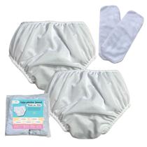Kit 2 Calça plástica S/botão C/ absorventes Juvenil Escapes Kit 2 Calça plástica S/botão C/ absorventes Juvenil Escapes