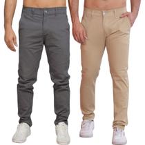 Kit 2 Calça Sarja Masculina Calca Masculino Com Lycra Elastano