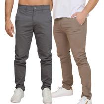 Kit 2 Calça Sarja Masculina Calca Masculino Com Lycra Elastano
