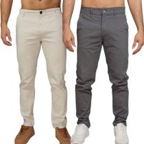 Kit 2 Calça Sarja Masculina Calca Masculino Com Lycra Elastano