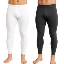 Kit 2 Calça Segunda Pele Masculina Esportiva Térmica UV Treino Corrida Ciclismo Alta Compressão