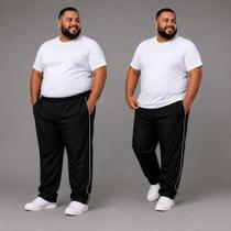 Kit 2 Calça Tactel Plus Size Masculina Esportiva Cintura Elástica Bolsos Confortável Leve Academia Kit 2 Calça Tactel Plus Size Masculina Esportiva Cintura Elástica Bolsos Confortável Leve Academia
