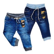 Kit 2 calças bebe culote jeans com elastano Tam P,M e G.