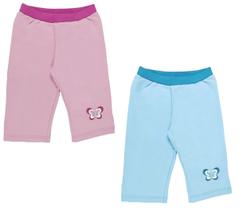 KIT 2 CALÇAS BEBÊ EM MOLETOM P (0-3 meses) ao G (6-9 meses)