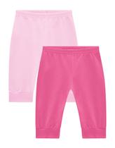 Kit 2 Calças Bebê Menina Rosa Brandili