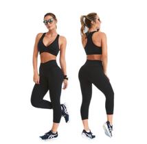 Kit 2 Calças Capri Suplex Feminina Legg Corsário Academia PRETO/PRETO,GG/42-44 Kit 2 Calças Capri Suplex Feminina Legg Corsário Academia PRETO/PRETO,GG/42-44