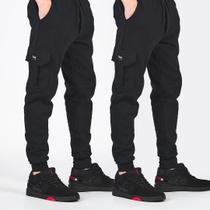 Kit 2 Calças Cargo de Moletom Peluciado Masculina PRETO/PRETO - M