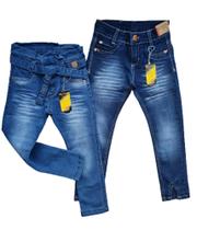 Kit 2 Calças com Lycra Jeans Infantil Menina Tam 4